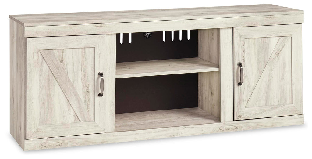 Bellaby 60" TV Stand in Whitewash, closed view