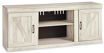 Bellaby 60" TV Stand in Whitewash, closed view