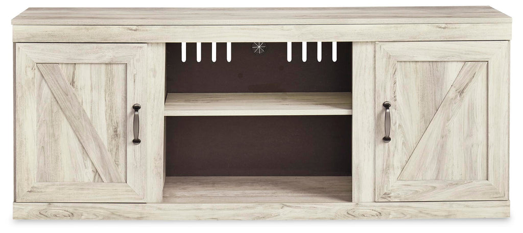 Bellaby 60" TV Stand in Whitewash, front view
