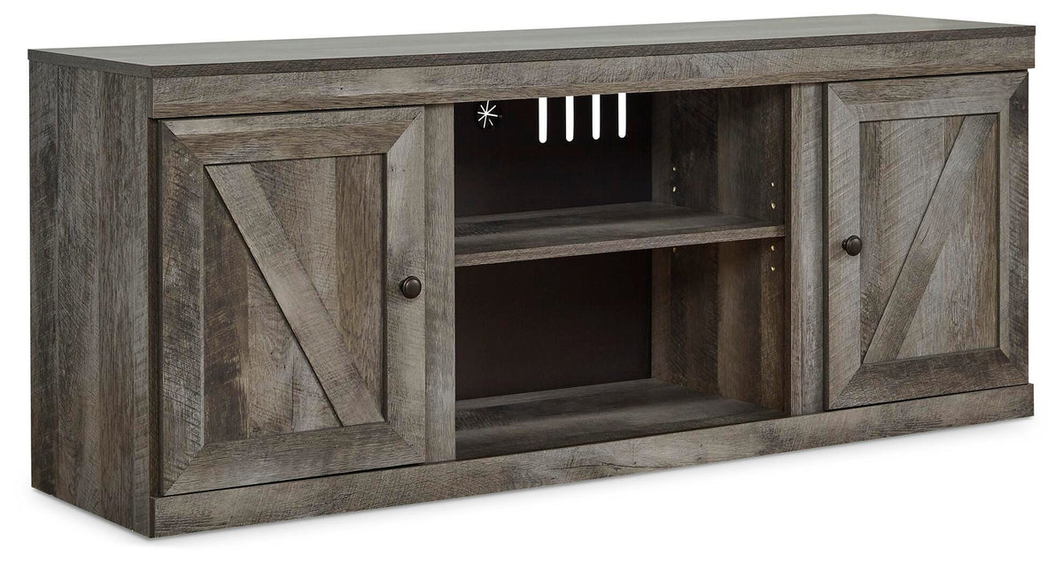 Wynnlow 60" TV Stand in Gray, closed view