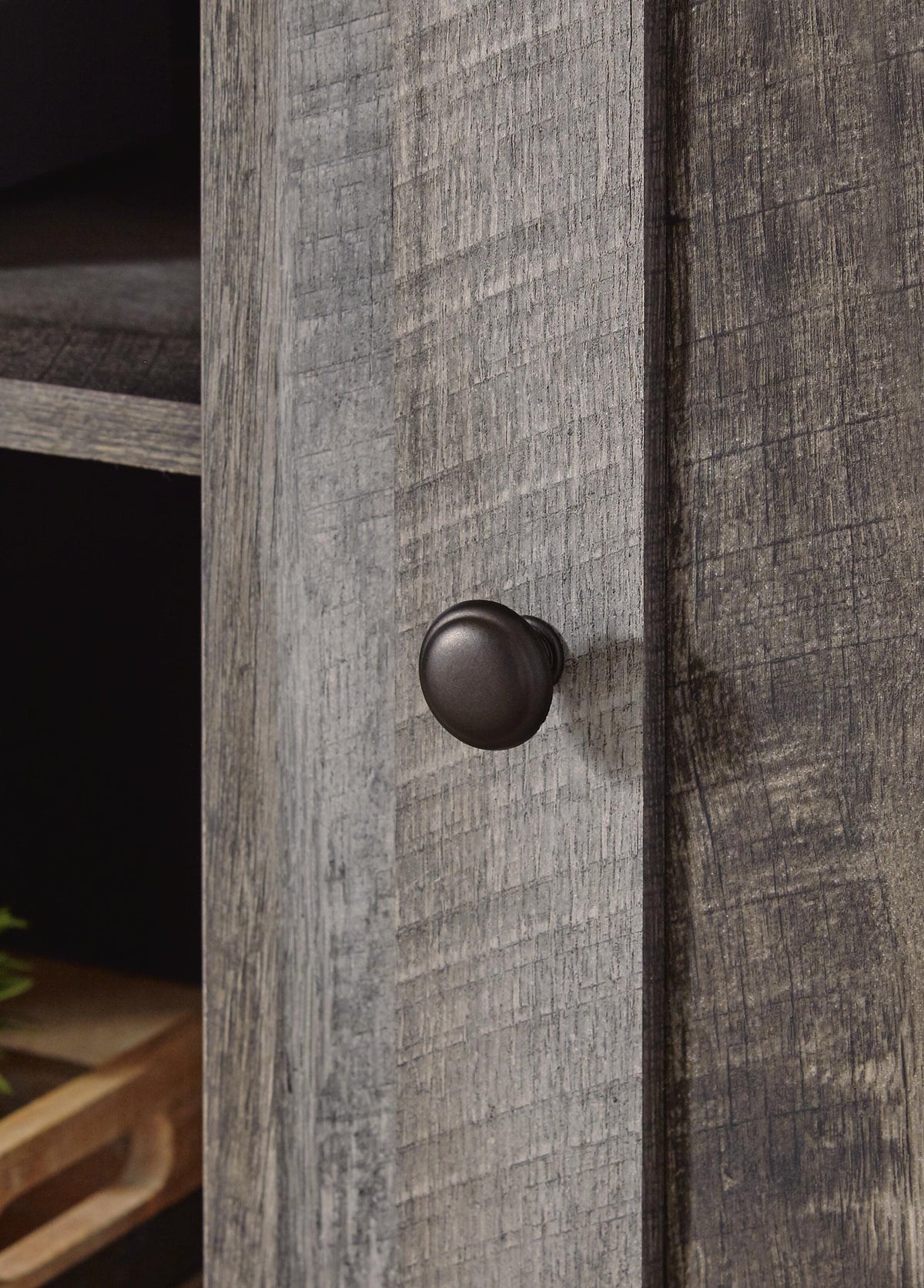 Wynnlow 60" TV Stand in Gray, detail view