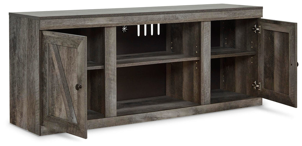 Wynnlow 60" TV Stand in Gray, open view