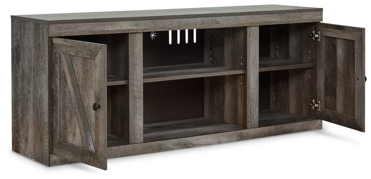 Wynnlow 60" TV Stand in Gray, open view