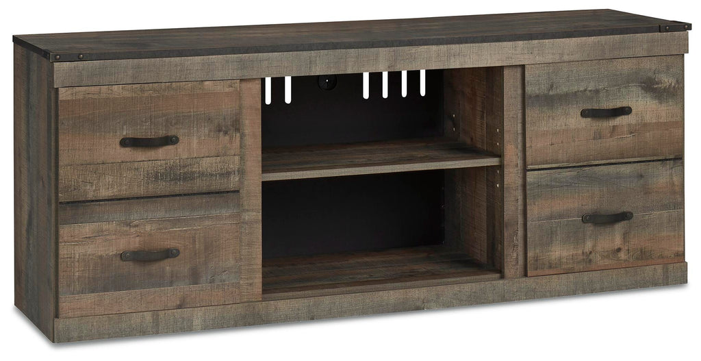 Trinell 60" TV Stand in Brown, closed view