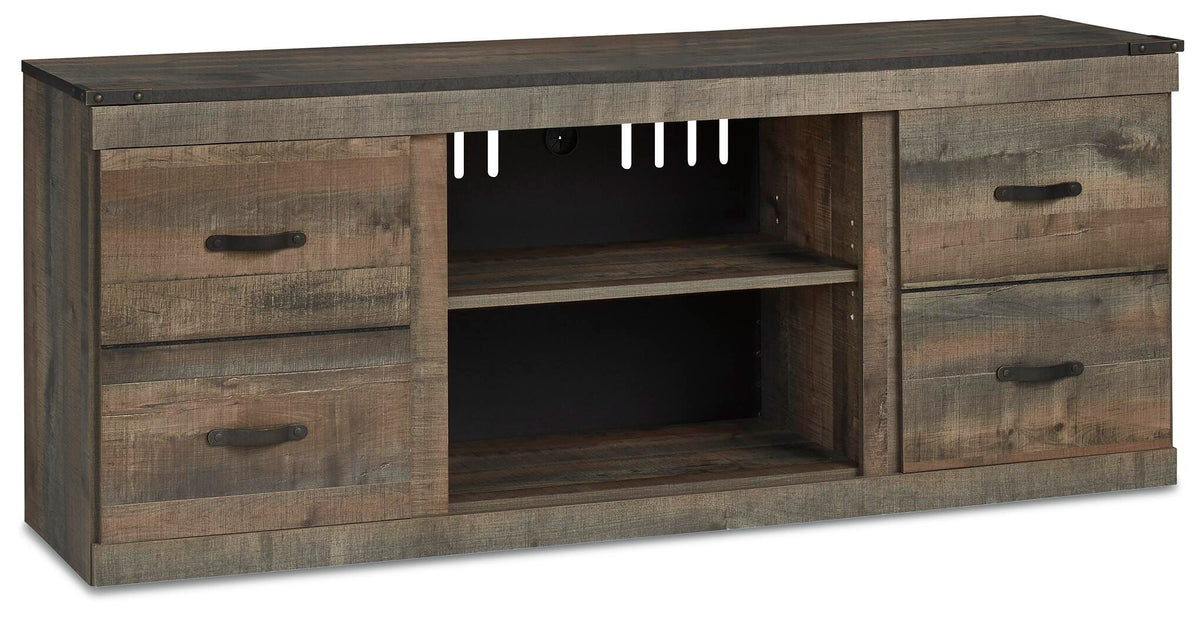 Trinell 60" TV Stand in Brown, closed view
