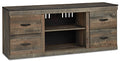 Trinell 60" TV Stand in Brown, closed view