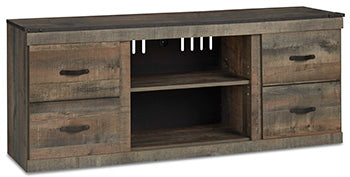 Trinell 60" TV Stand in Brown, closed view