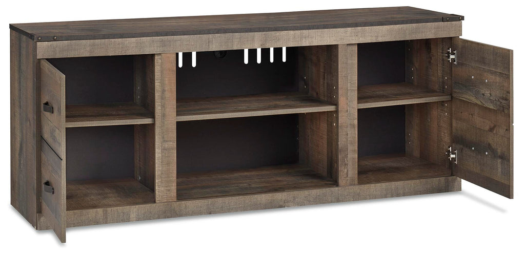 Trinell 60" TV Stand in Brown, open view