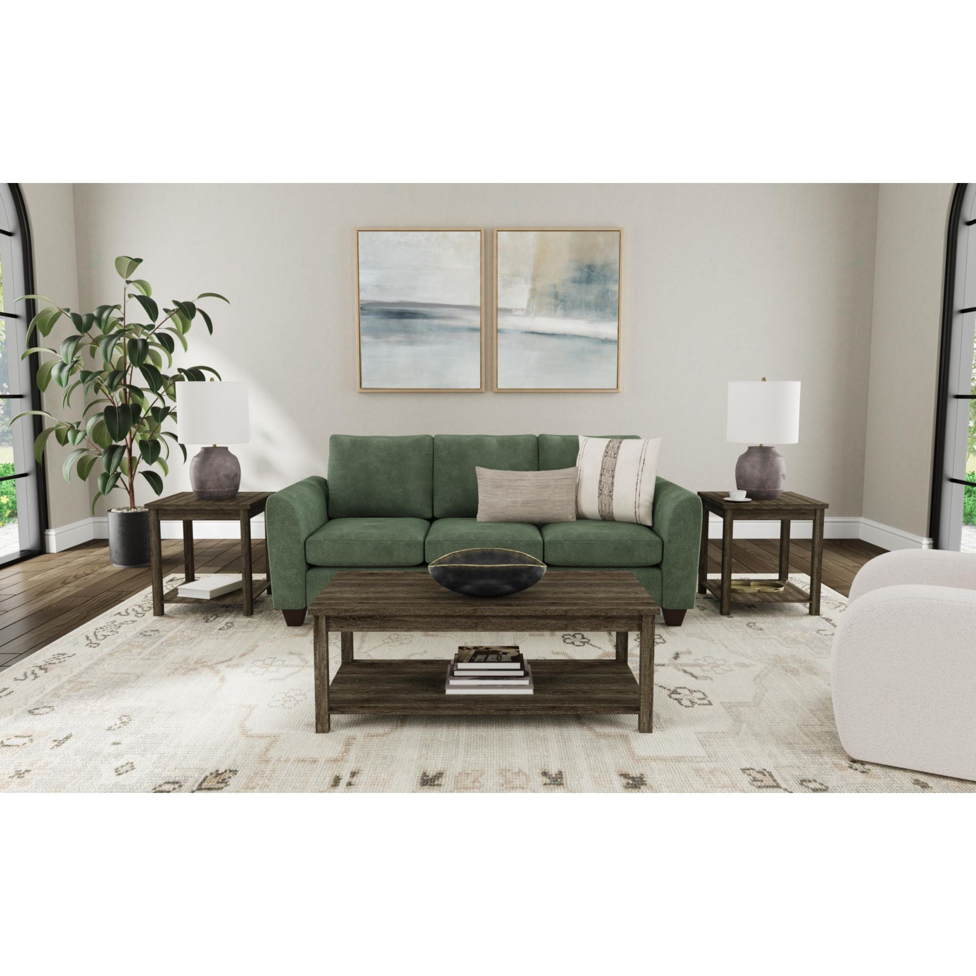 Eleanor Three Pack Occasional Set In Mocha Grey