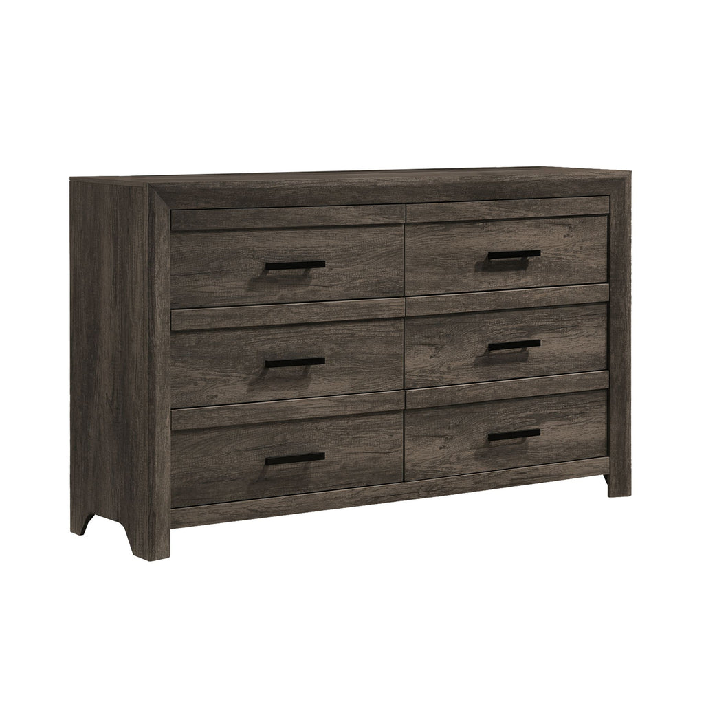 Eleanor 6-Drawer Dresser In Mocha Grey