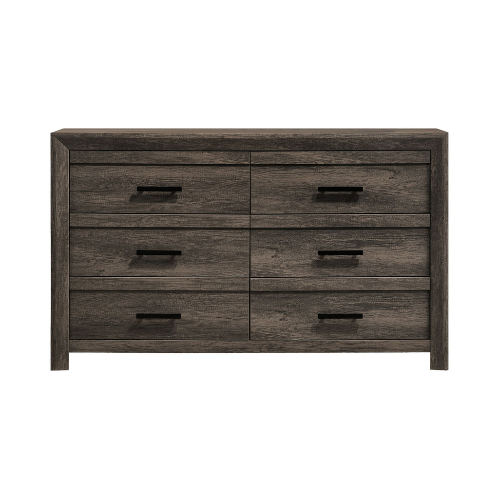 Eleanor 6-Drawer Dresser In Mocha Grey
