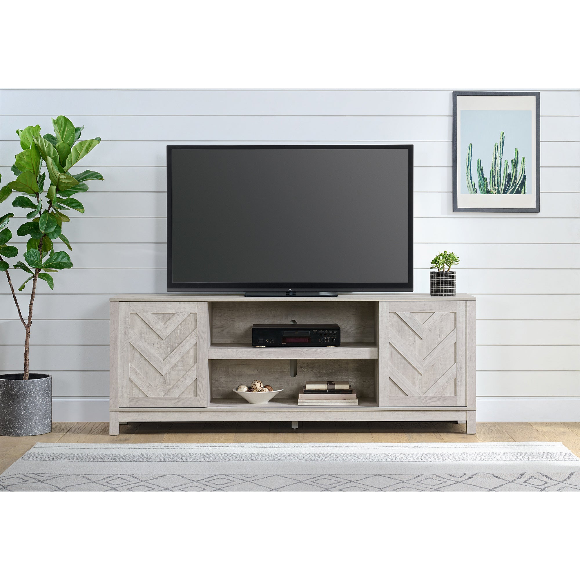 Eleanor 70" Tv Stand With Sliding Door In White