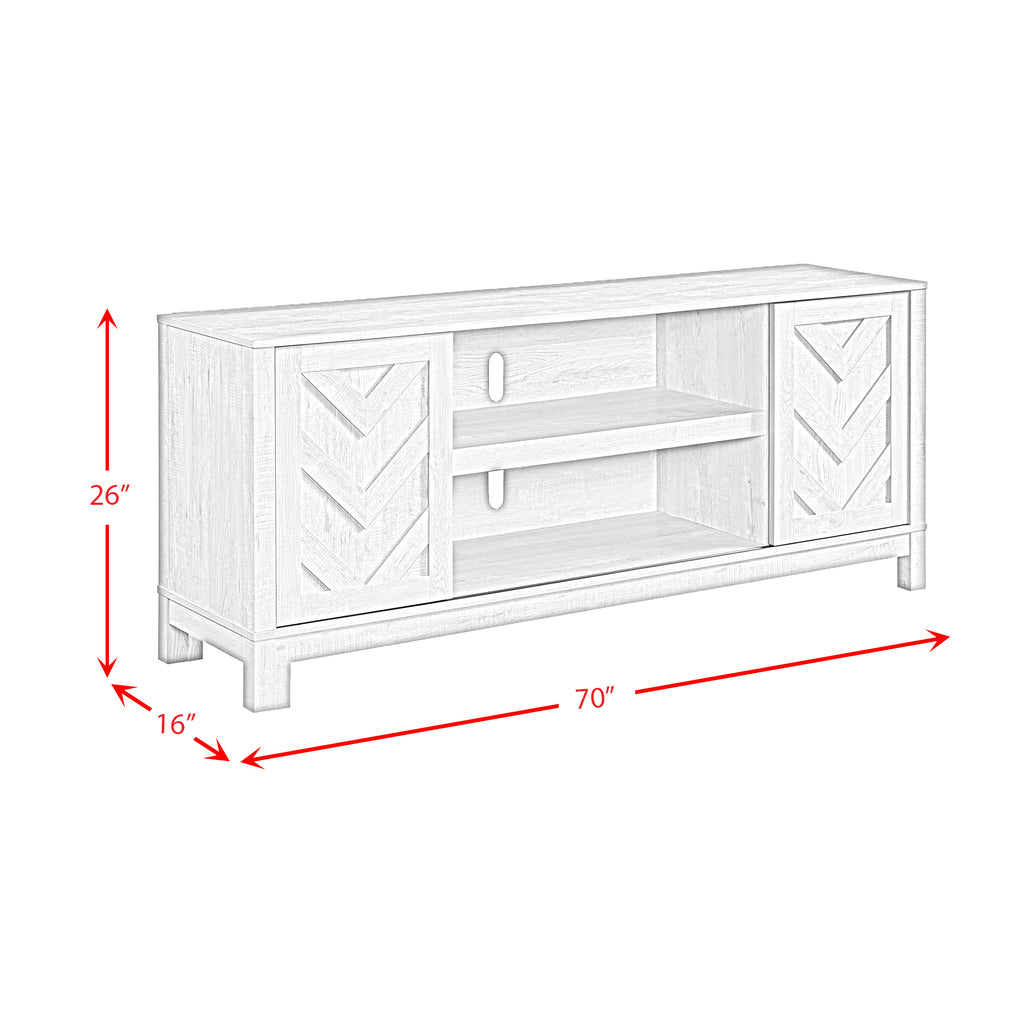 Eleanor 70" Tv Stand With Sliding Door In White