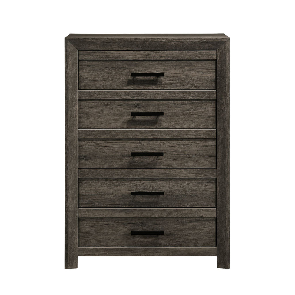 Eleanor 5-Drawer Chest In Mocha Grey