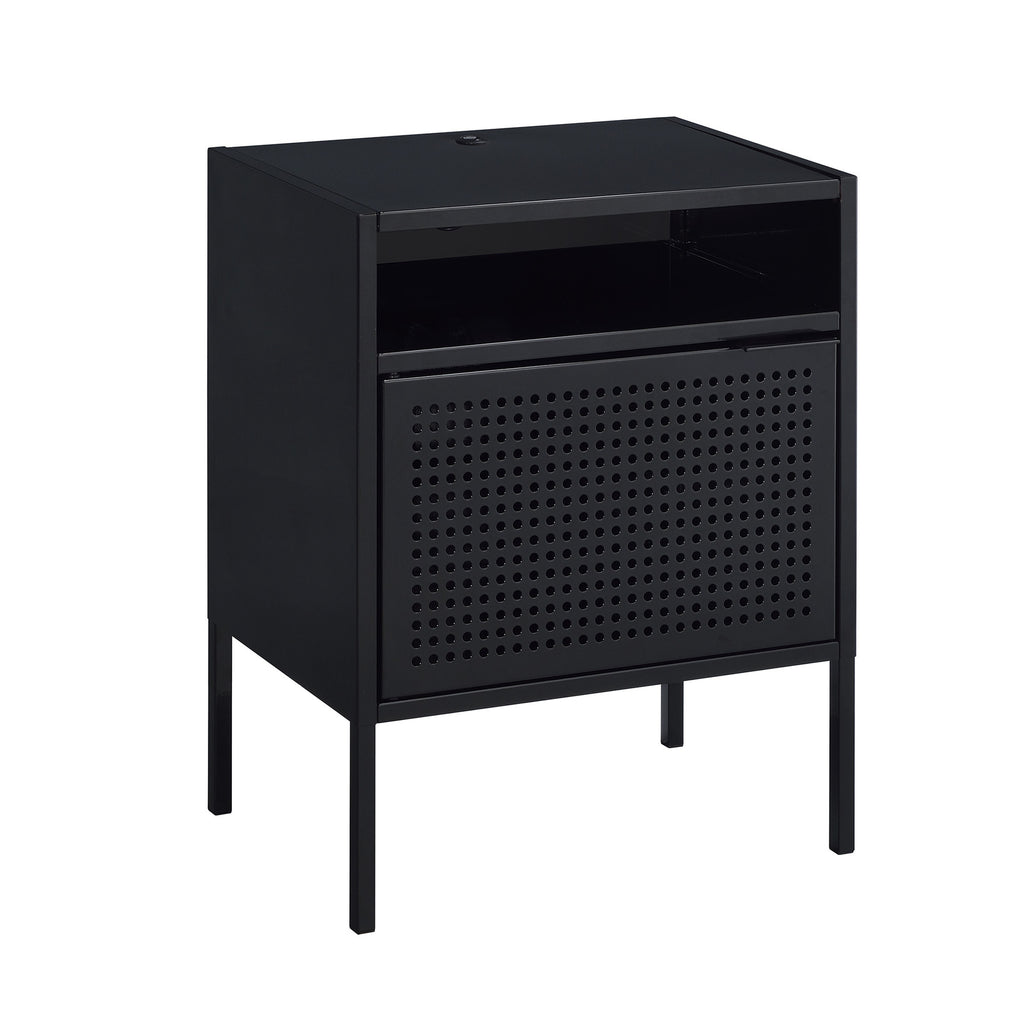 Ember Nightstand (C-1094) Black Nightstand W/ Usb
