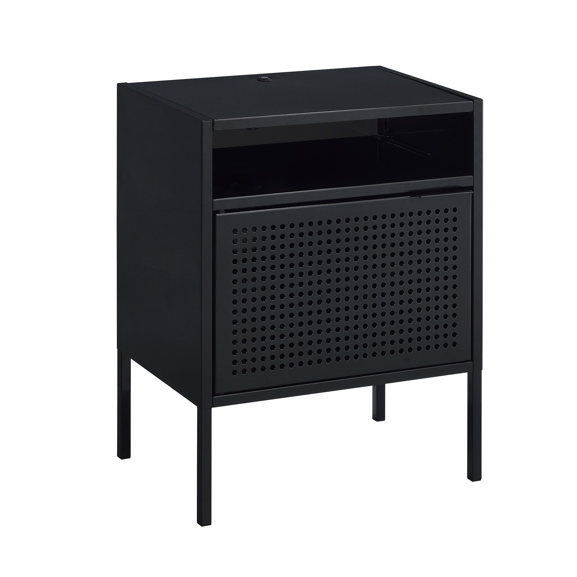 Ember Nightstand (C-1094) Black Nightstand W/ Usb