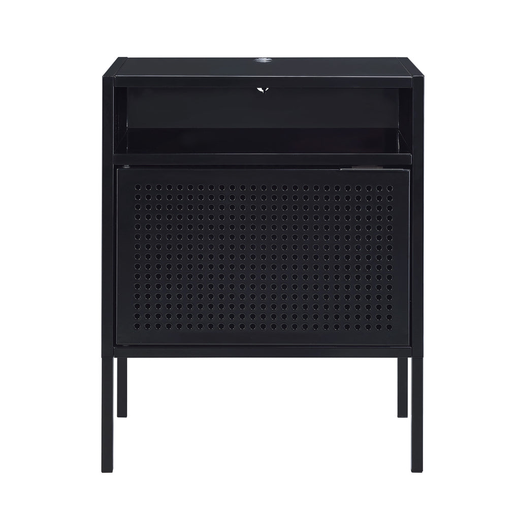 Ember Nightstand (C-1094) Black Nightstand W/ Usb