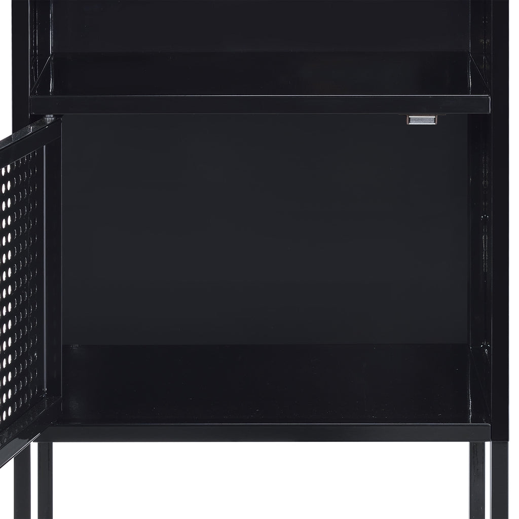 Ember Nightstand (C-1094) Black Nightstand W/ Usb