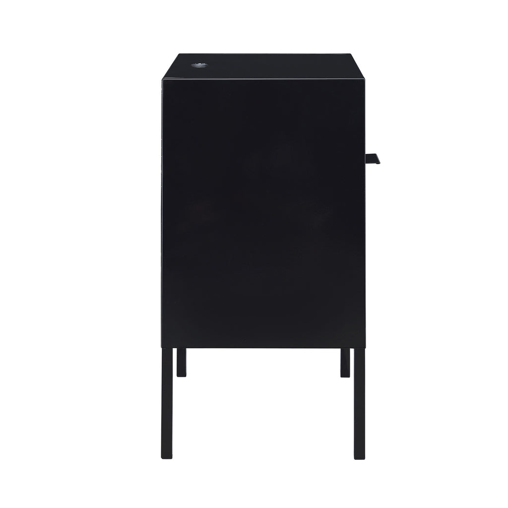 Ember Nightstand (C-1094) Black Nightstand W/ Usb