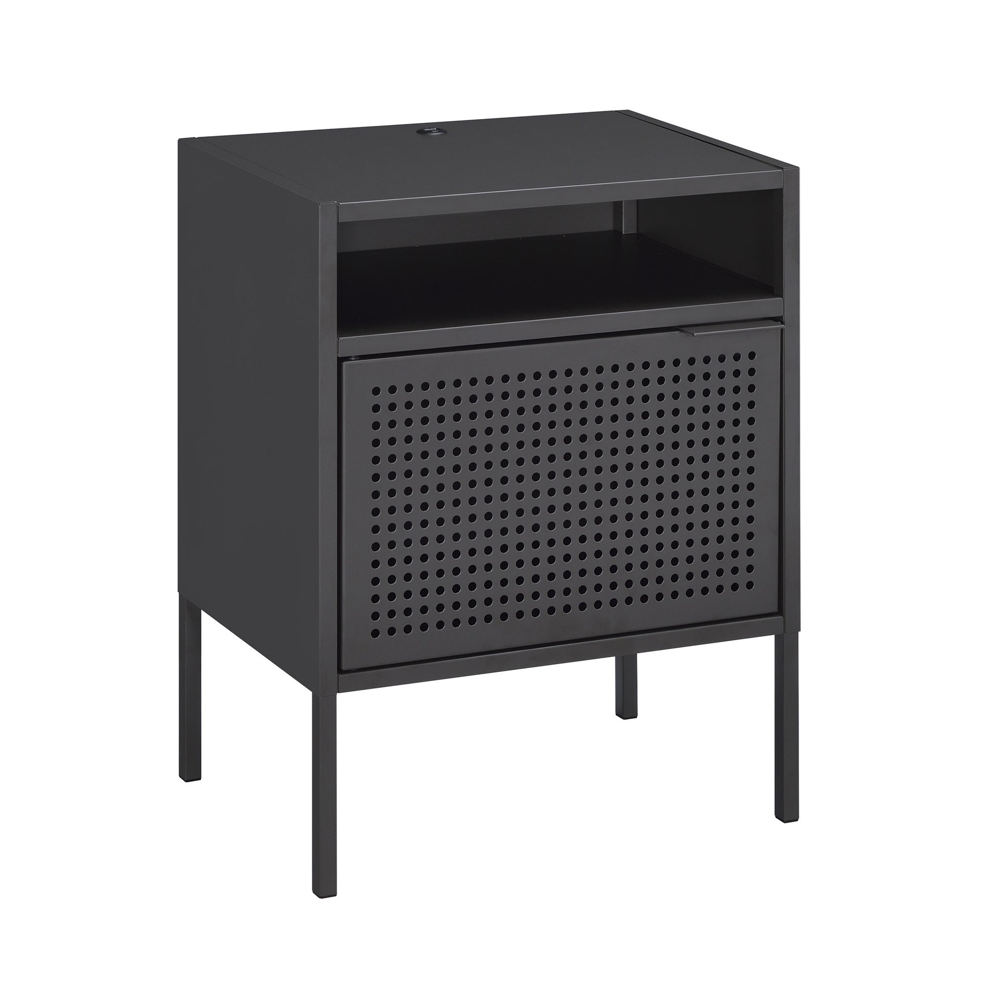 Ember Nightstand (C-1094) Grey Nightstand W/ Usb