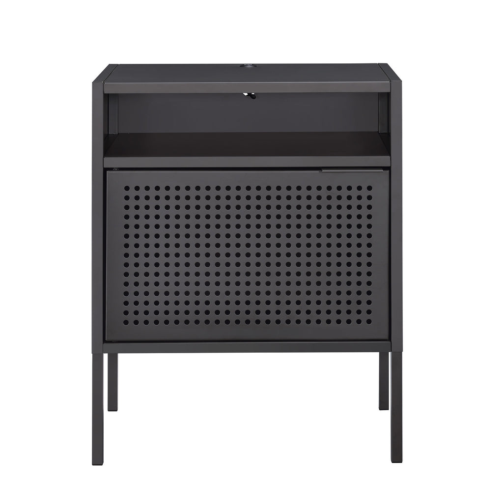 Ember Nightstand (C-1094) Grey Nightstand W/ Usb