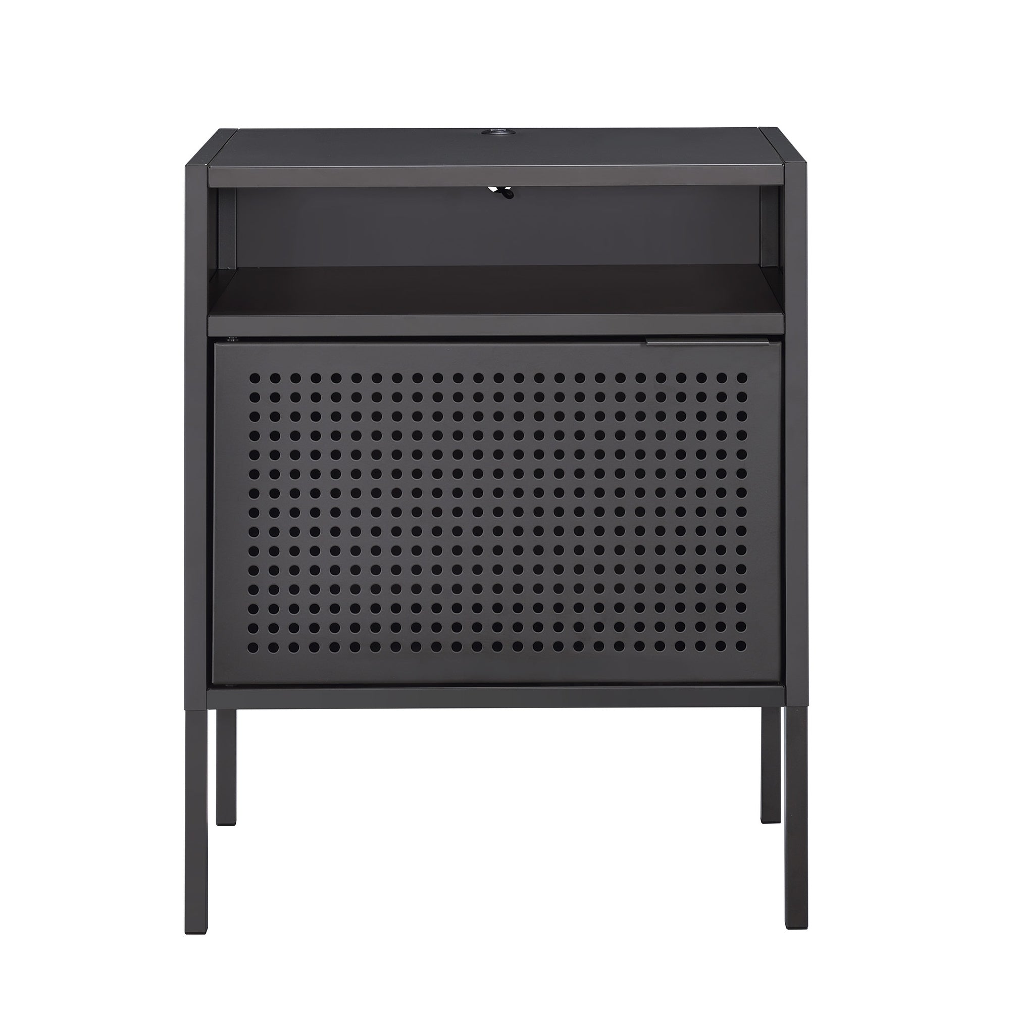 Ember Nightstand (C-1094) Grey Nightstand W/ Usb