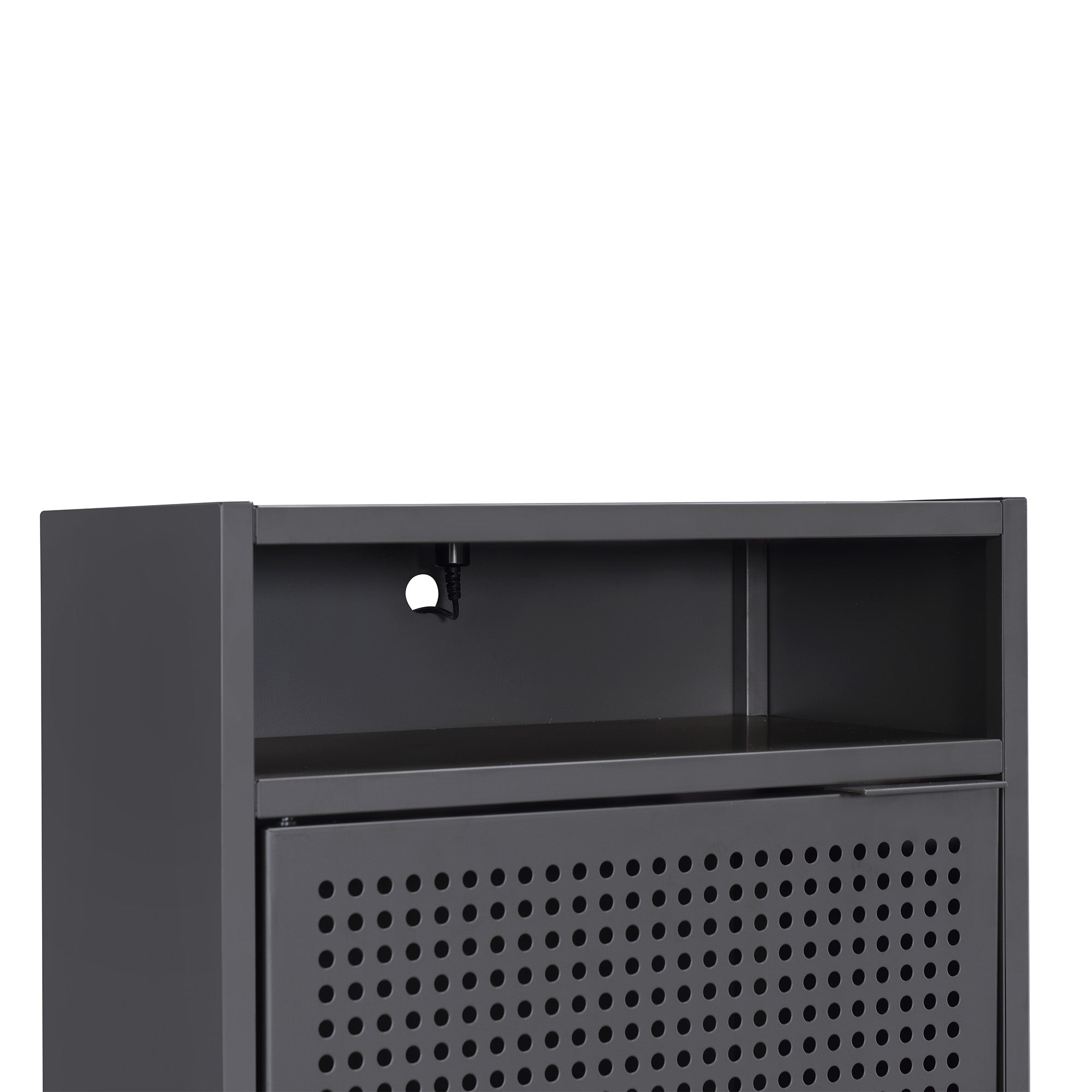 Ember Nightstand (C-1094) Grey Nightstand W/ Usb