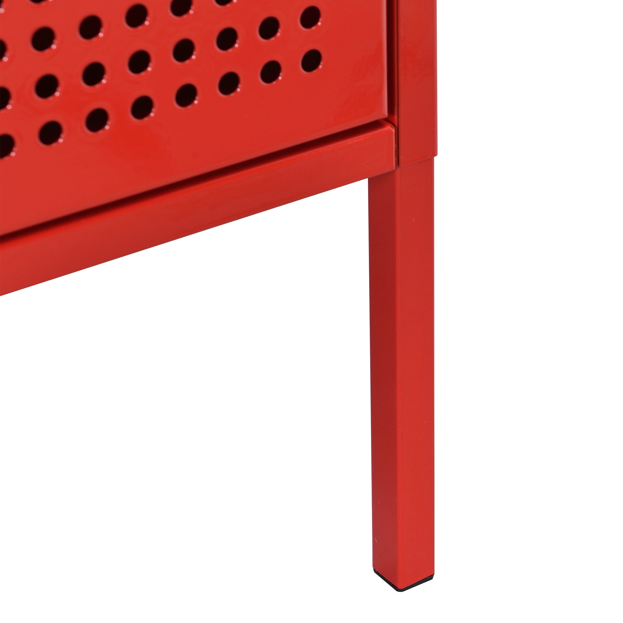 Ember Nightstand (C-1094) Red Nightstand W/ Usb
