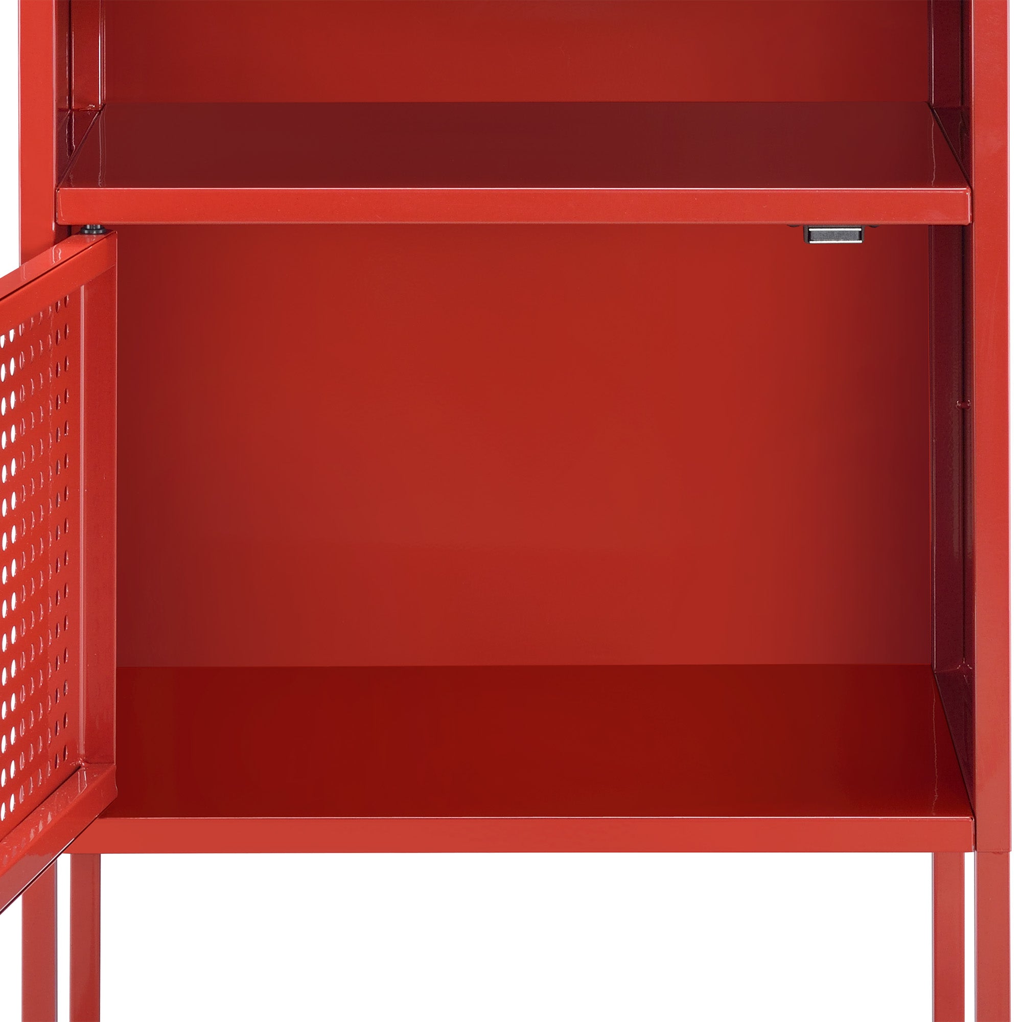 Ember Nightstand (C-1094) Red Nightstand W/ Usb