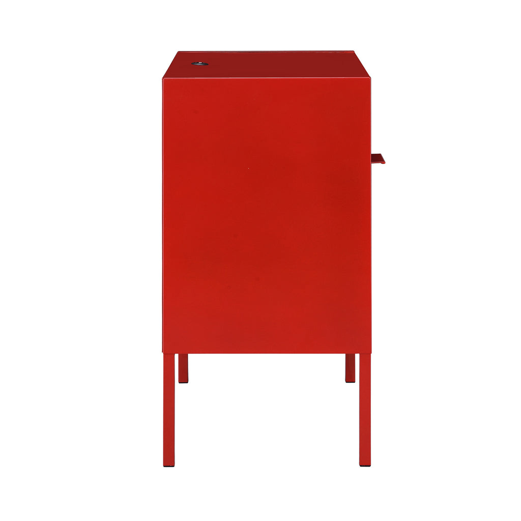 Ember Nightstand (C-1094) Red Nightstand W/ Usb