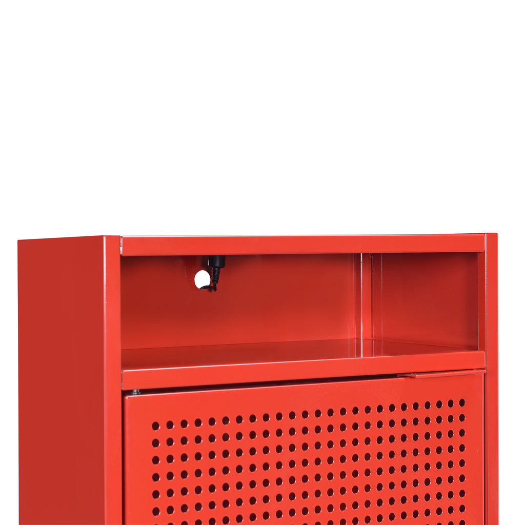 Ember Nightstand (C-1094) Red Nightstand W/ Usb