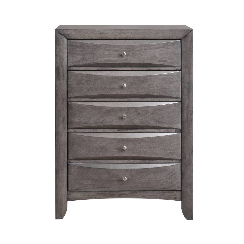 Emily Chest Grey 5Drawer (Sturdy)