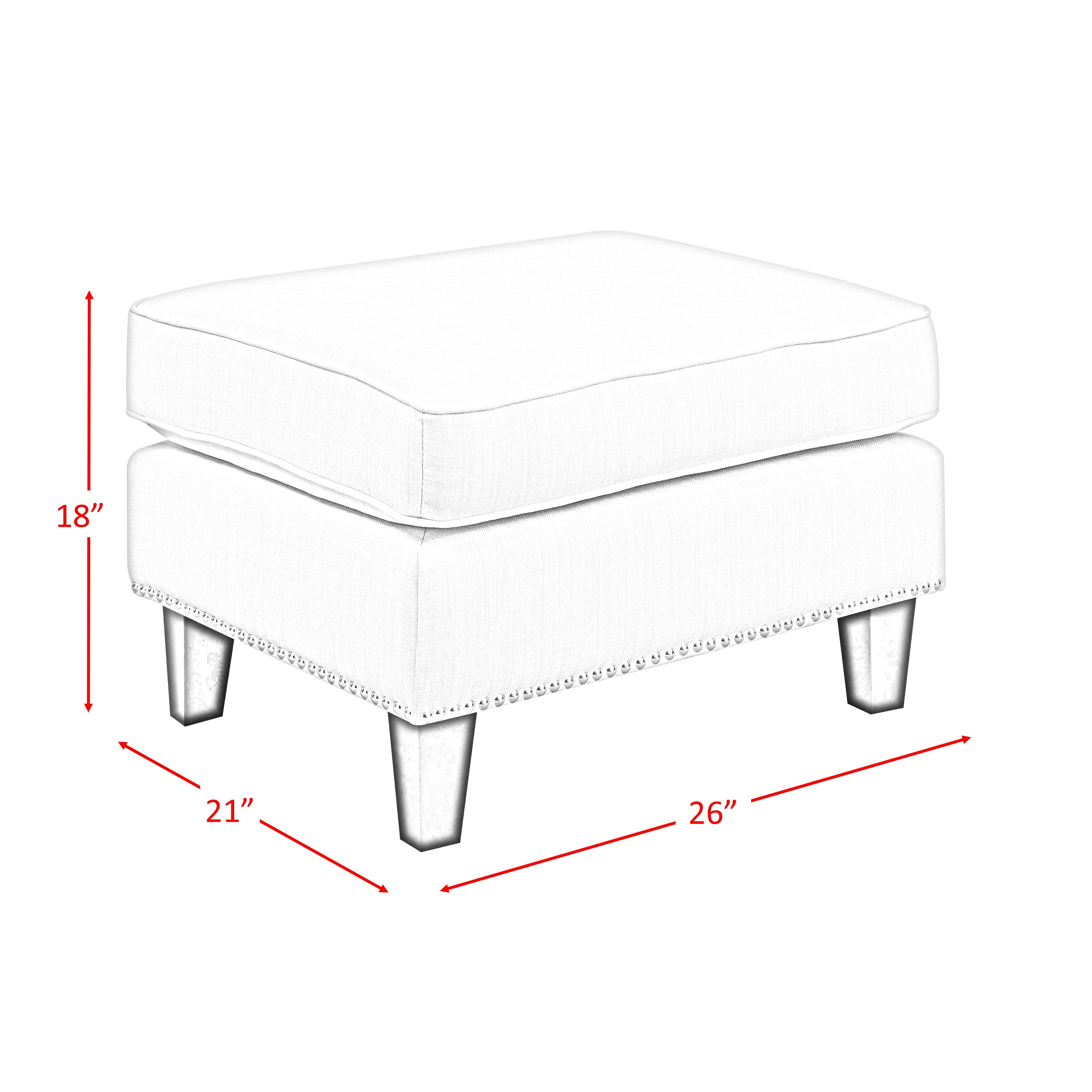 Erica 497 Ottoman w/Chrome Nail French Script (Ista 3)