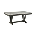 Everdeen Dining Table W/ White Faux Marble Top In Charcoal
