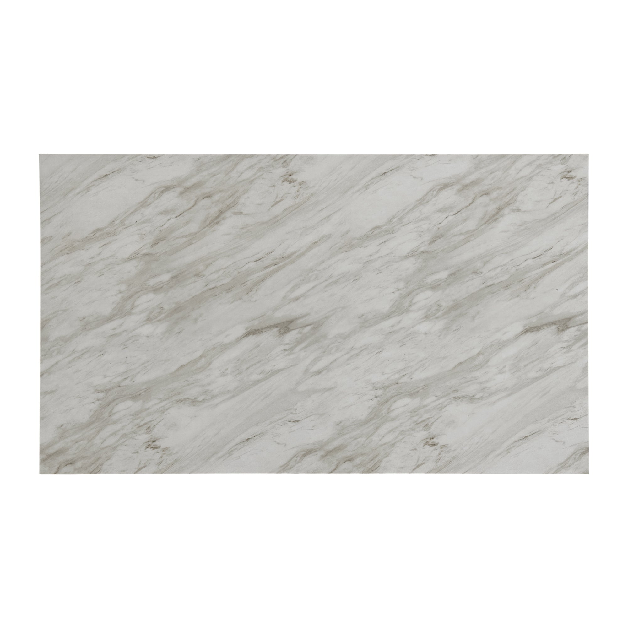 Everdeen Dining Table W/ White Faux Marble Top In Charcoal