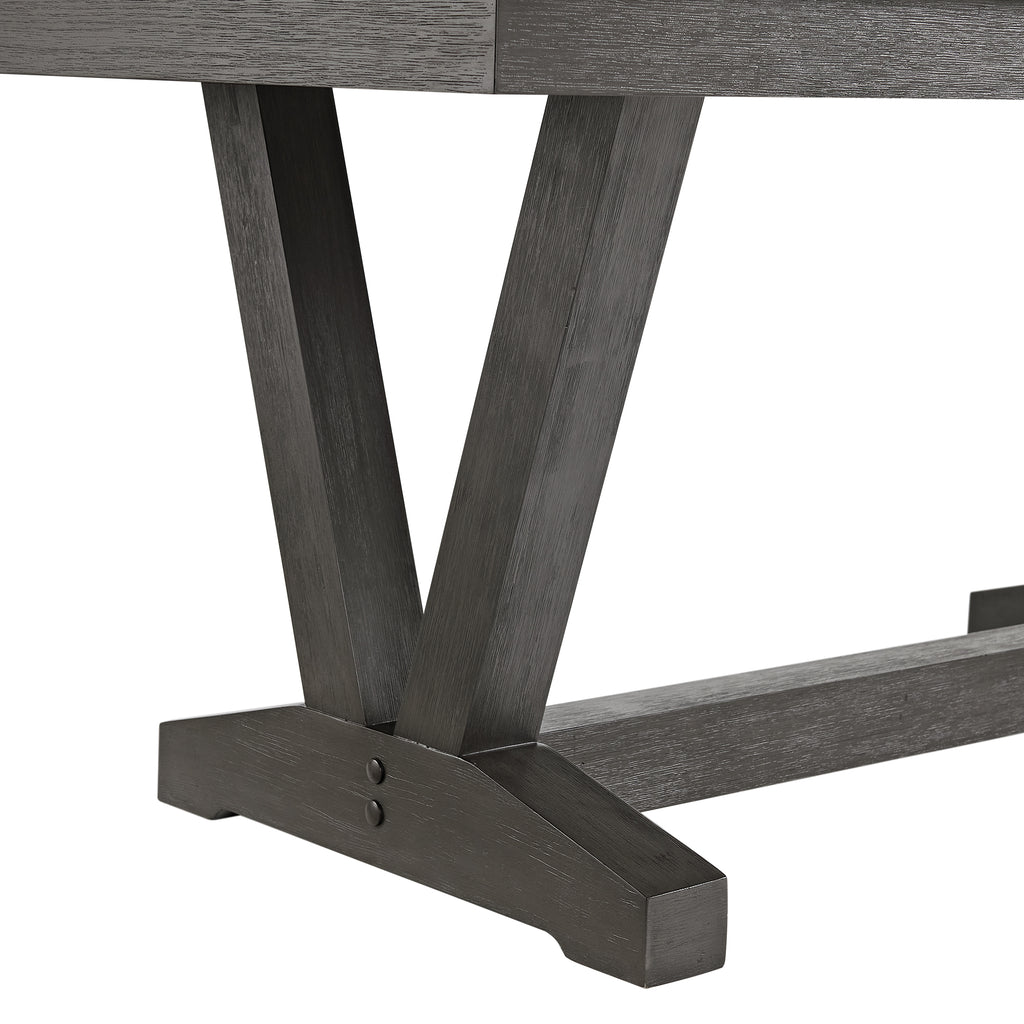 Everdeen Dining Table W/ White Faux Marble Top In Charcoal