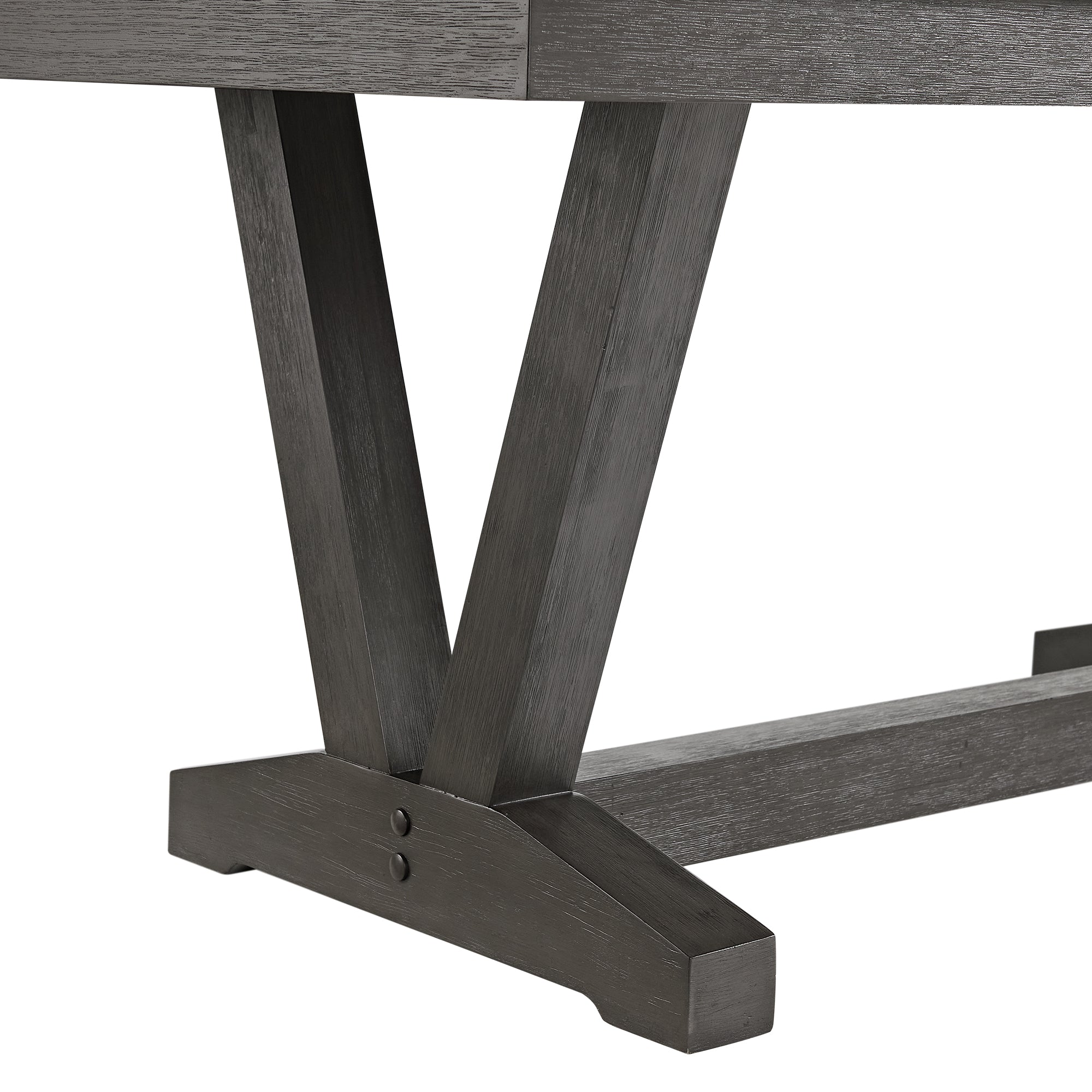 Everdeen Dining Table W/ White Faux Marble Top In Charcoal