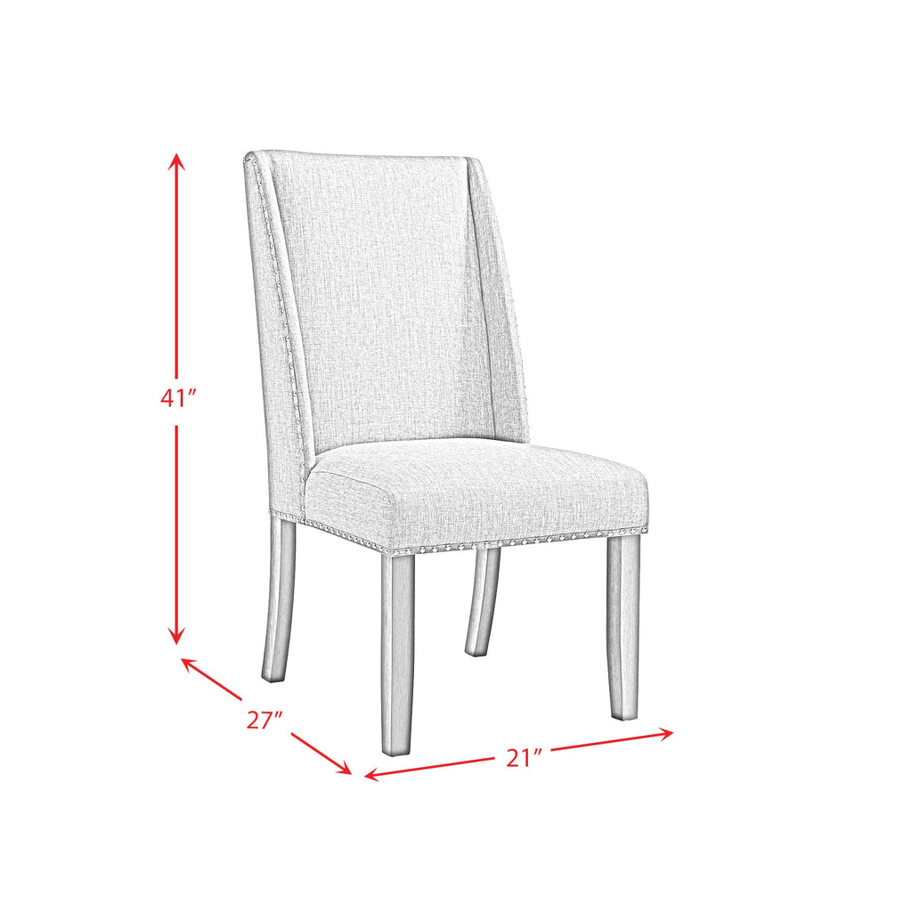 Everdeen Side Chair W/ Grey Fabric And Nail Heads In Charcoal (2 Per Carton)