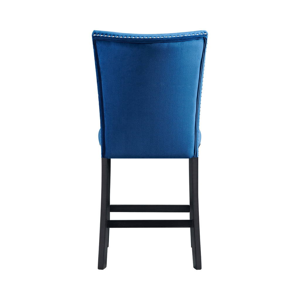 Francesca Counter Dining Blue Counter Velvet Side Chair (2 Per Pack)