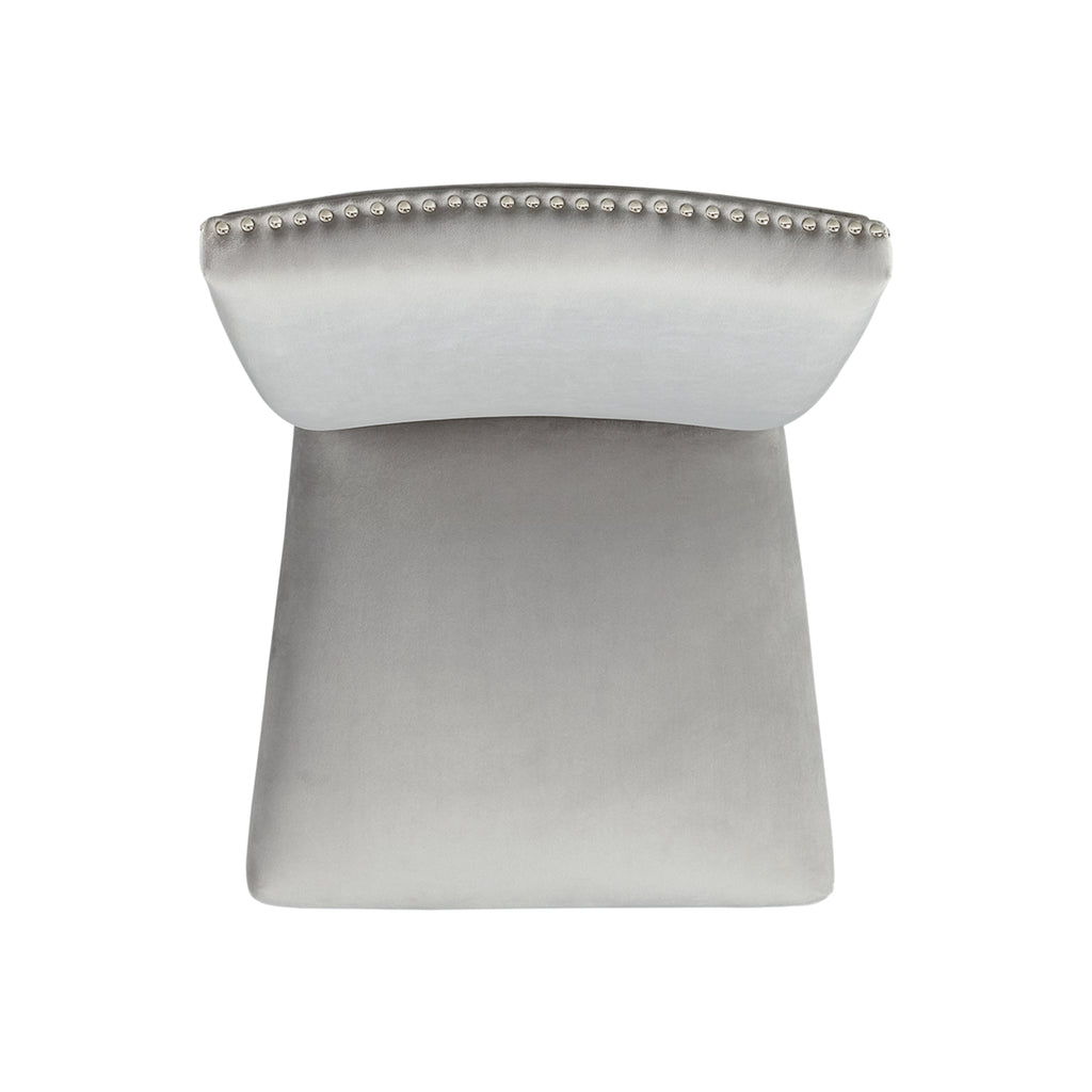 Francesca Rectangular Dining Grey Velvet Side Chair W/ Nailhead Trim (2 Per Pack)