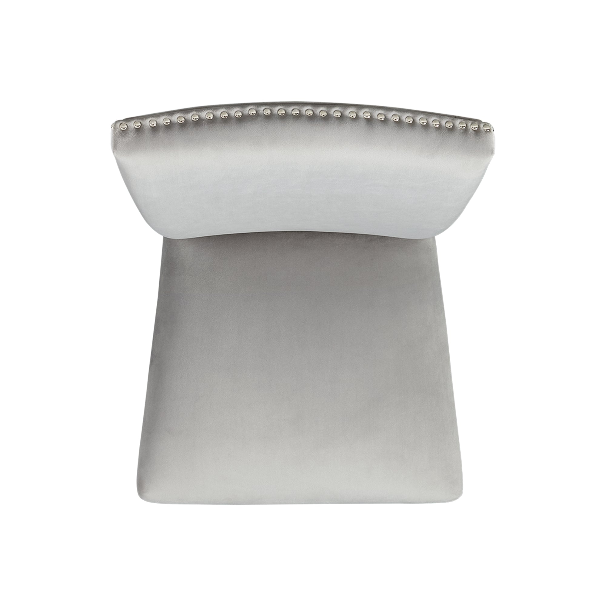 Francesca Rectangular Dining Grey Velvet Side Chair W/ Nailhead Trim (2 Per Pack)