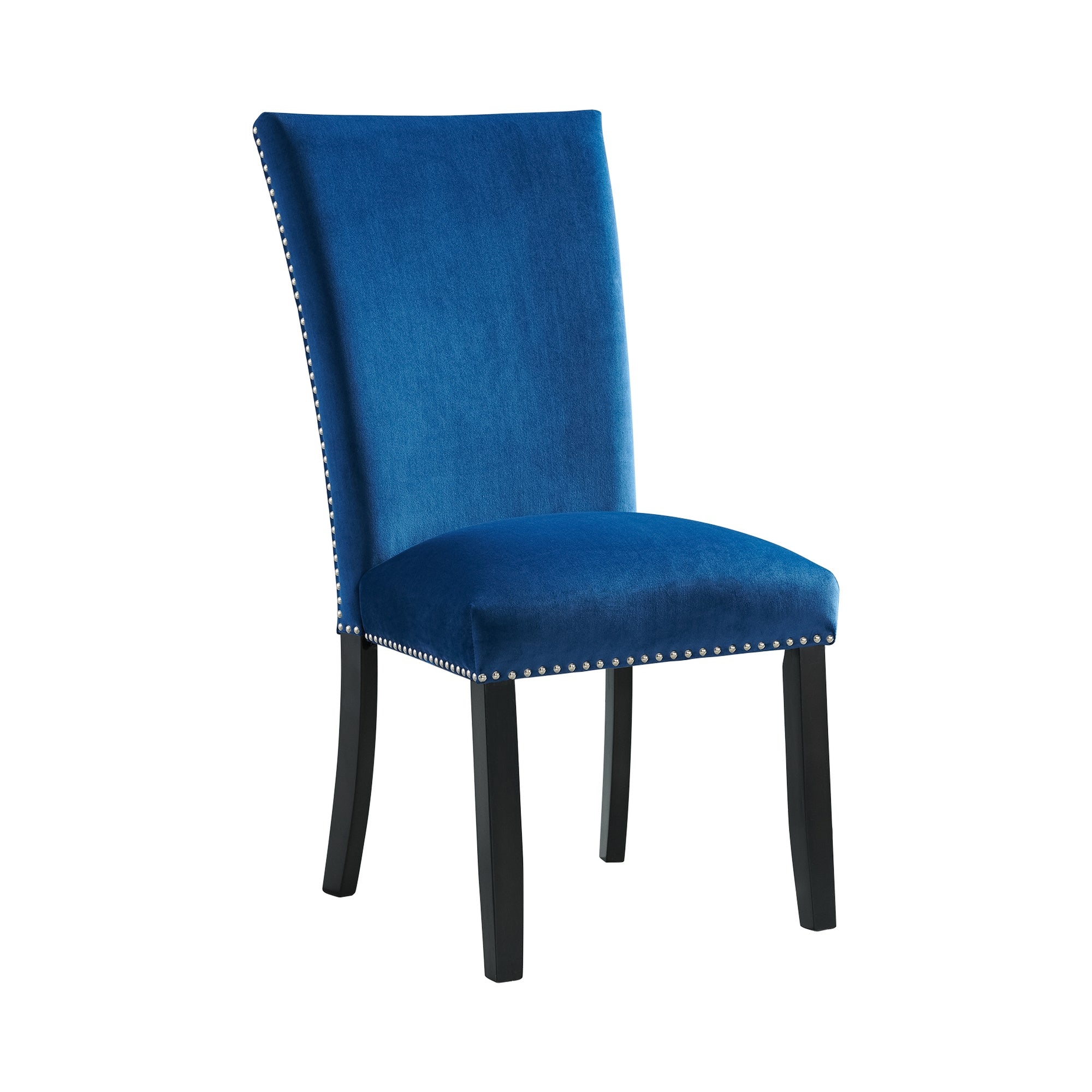 Francesca Rectangular Dining Blue Velvet Side Chair (2 Per Pack)