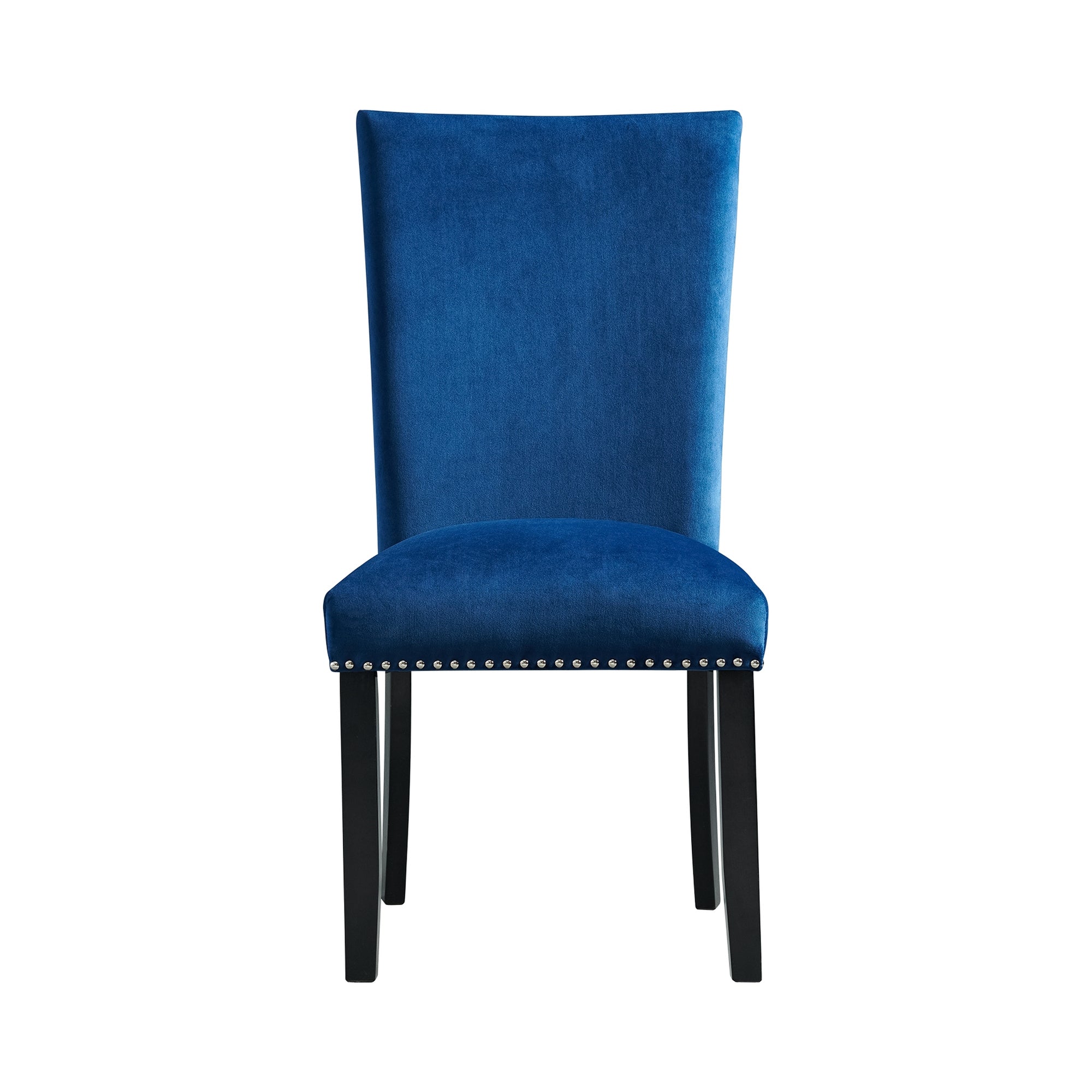 Francesca Rectangular Dining Blue Velvet Side Chair (2 Per Pack)