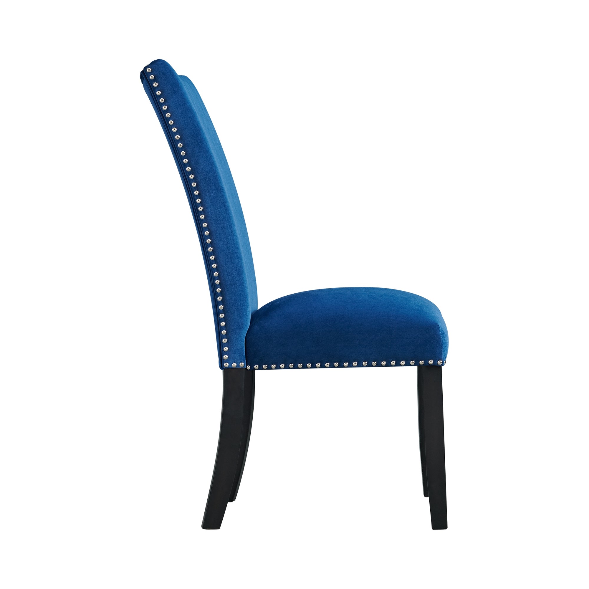 Francesca Rectangular Dining Blue Velvet Side Chair (2 Per Pack)