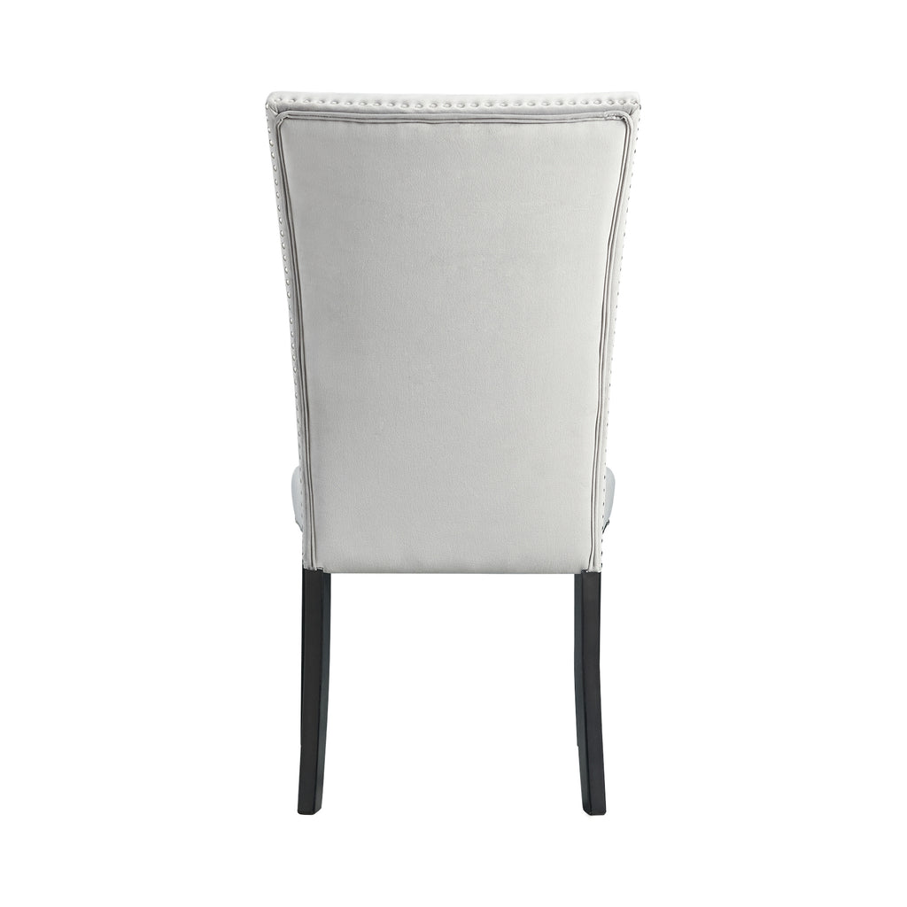 Francesca Rectangular Dining Grey Velvet Side Chair W/ Nailhead Trim (2 Per Pack)