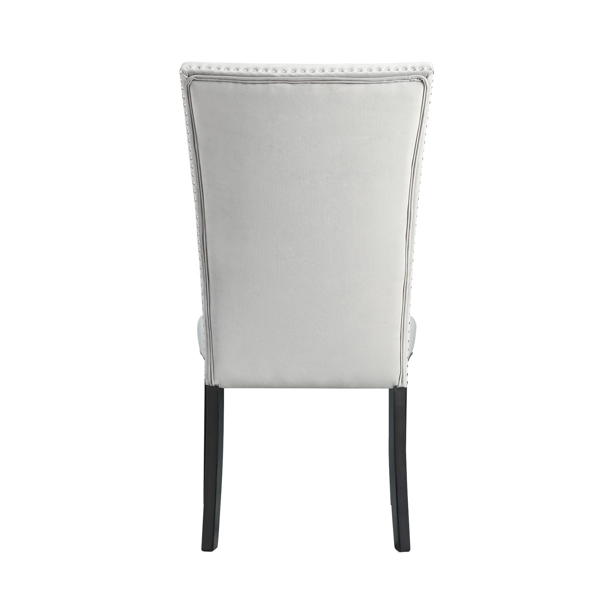 Francesca Rectangular Dining Grey Velvet Side Chair W/ Nailhead Trim (2 Per Pack)