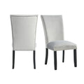 Francesca Rectangular Dining Grey Velvet Side Chair W/ Nailhead Trim (2 Per Pack)