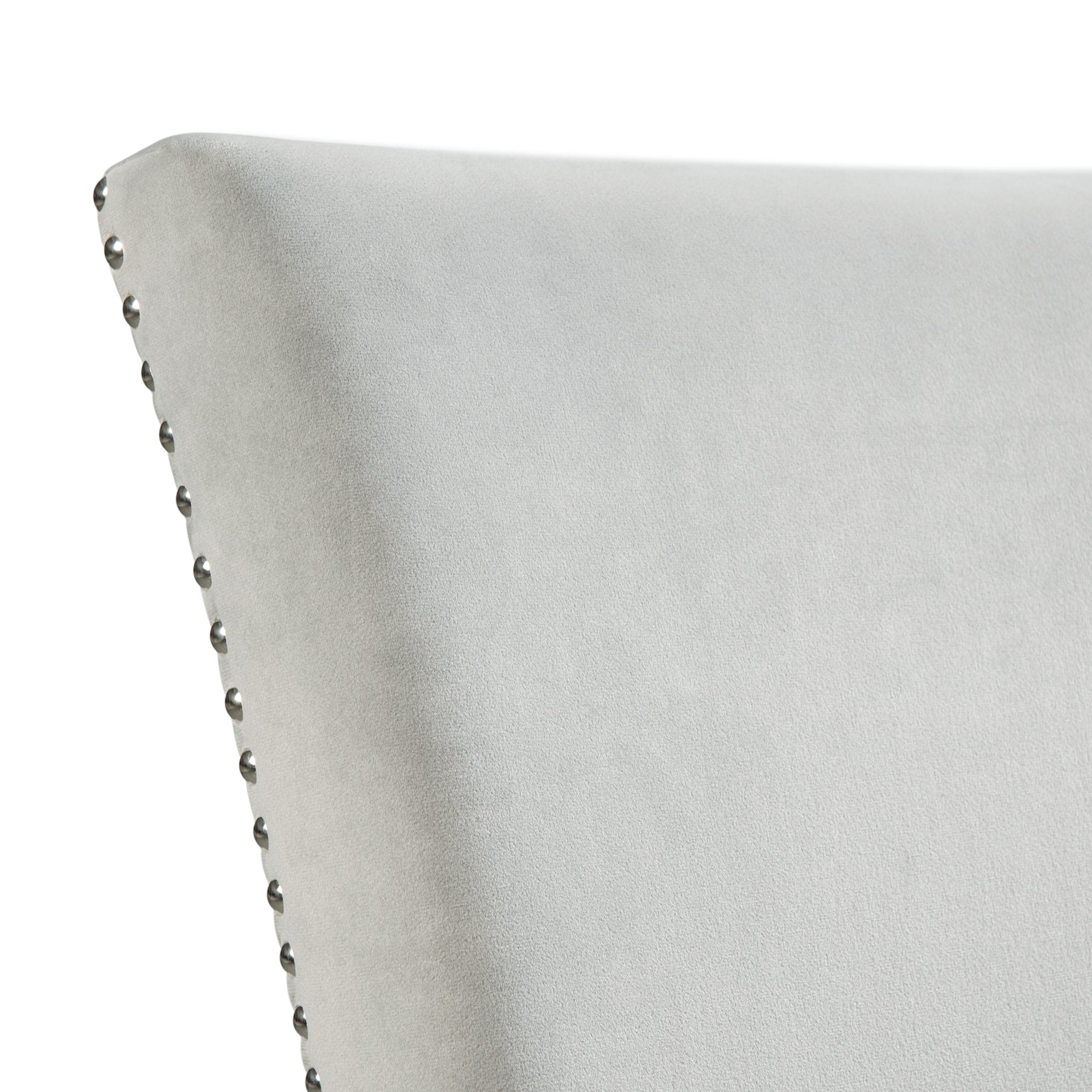 Francesca Rectangular Dining Grey Velvet Side Chair W/ Nailhead Trim (2 Per Pack)