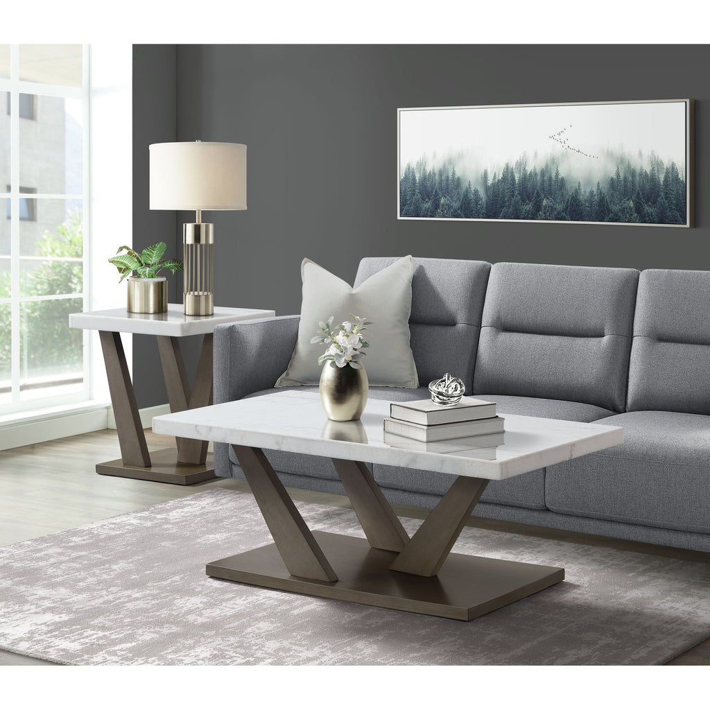 Greta Square End Table In Grey