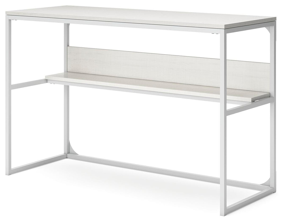 Deznee Home Office Desk in White, angle view